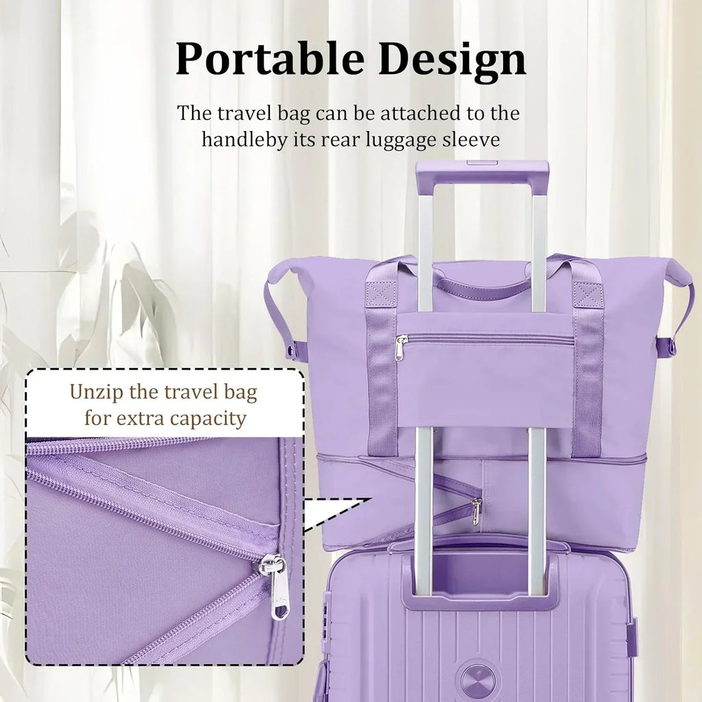 5-piece PP hardshell lightweight travel carry-on luggage set with dual spinner wheels
