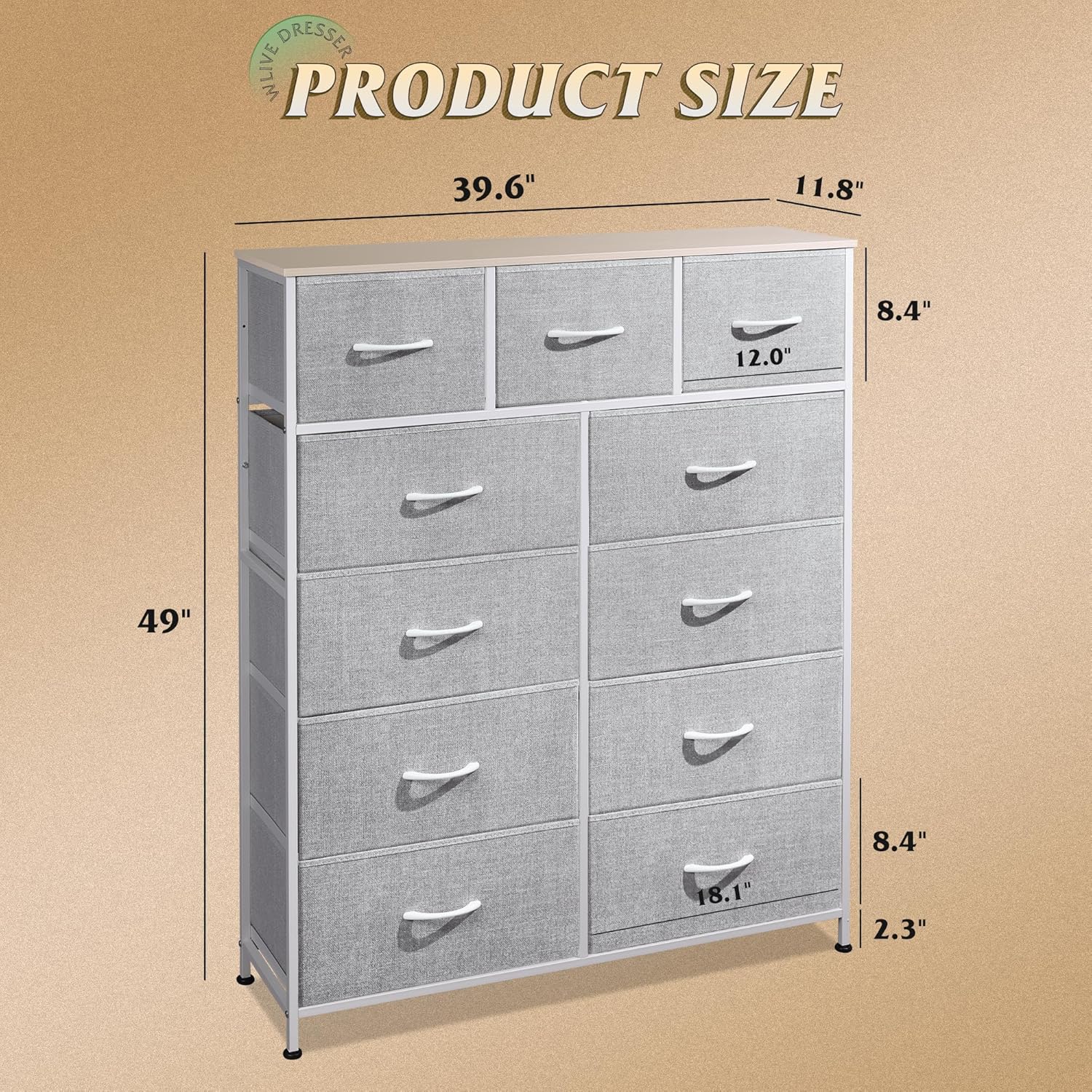 Storage Organizer Unit 11 Fabric Bins Storage Drawers Organizer Steel Frame Tall Storage Tower