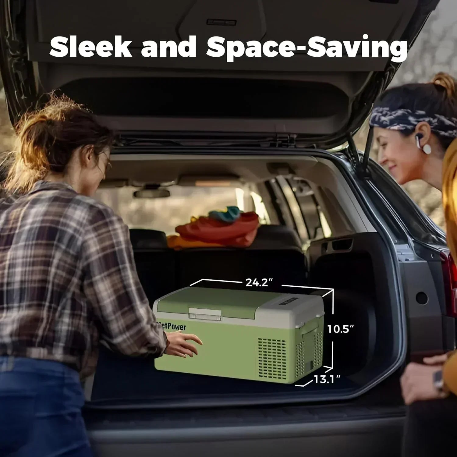 12V Refrigerator 21 Quart Portable Freezer 50 Hours Keep Cool Electric Cooler Car Refrigerator