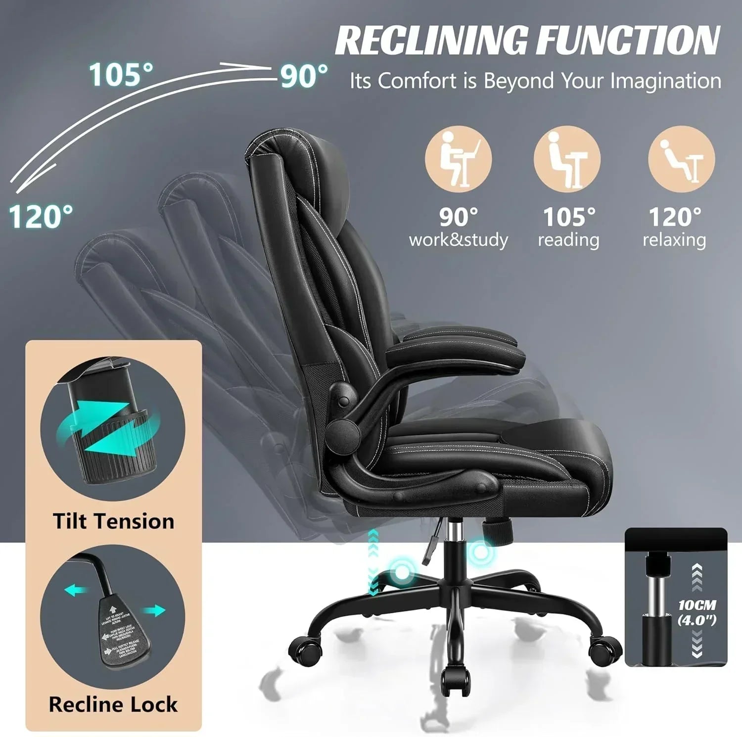 Office Chair Large High-Foot Computer Desk Chair Chair Lumbar Support Rotating Computer Chair