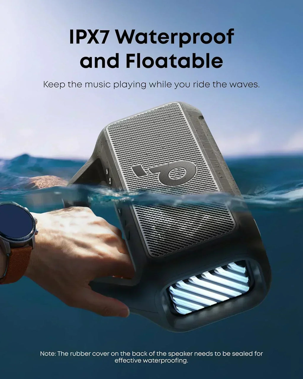Outdoor Speaker 80W Subwoofer BassUp 2.0 24H Playtime IPX7 Waterproof Floatable RGB Lights