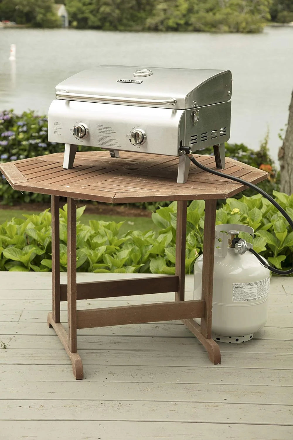 Cuisinart Chef's Style Tabletop Portable Propane Grill 20,000 BTU Stainless Steel Gas Grill