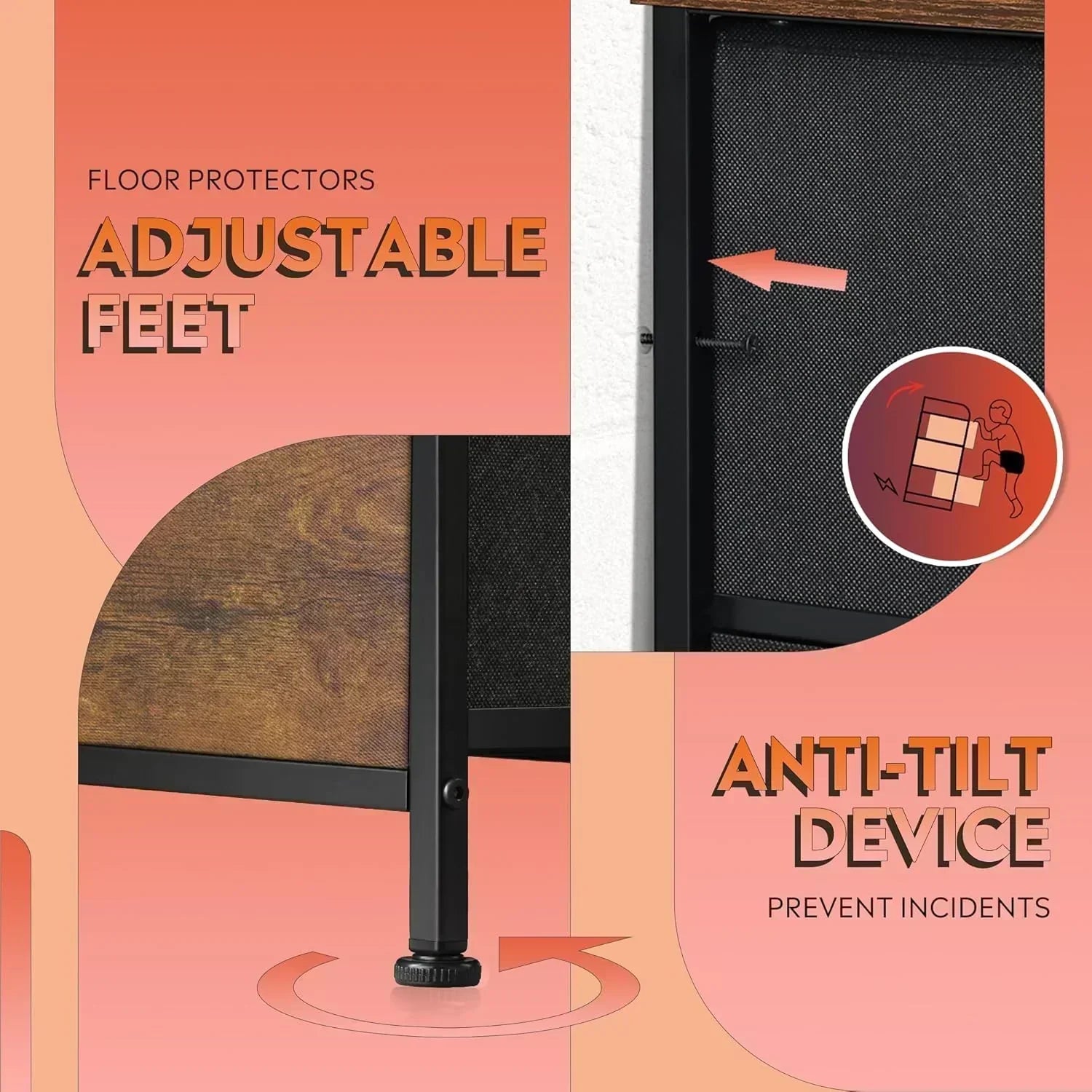 WLIVE Storage Organizer Unit with 13 Fabric Bins Storage Drawers Organizer with Steel Frame