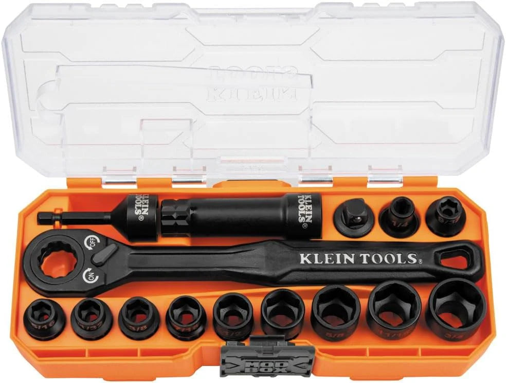 Klein Tools 65500KNECT KNECT Impact Socket Set SAE and Metric Pass Through Socket Set