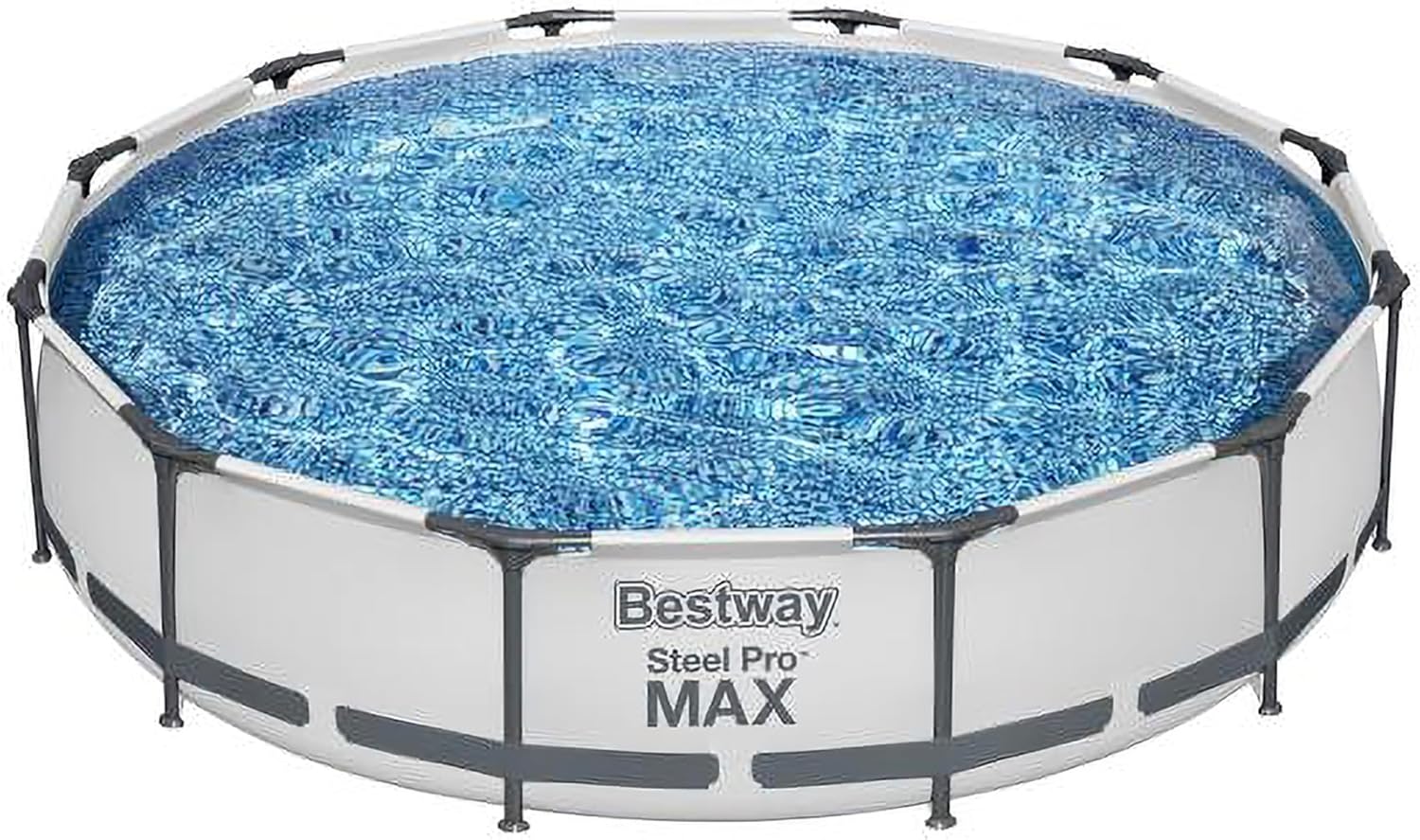 Steel Pro MAX 10 Foot x 30 Inch Round Metal Frame Above Ground Backyard Swimming Pool Set