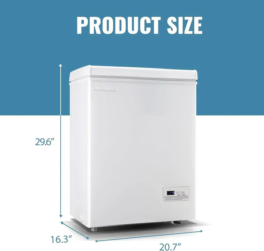 Chest Freezer 5.0Cubic Feet Deep Freezer Freestanding Freezers 2 Removable Stainless Steel Basket