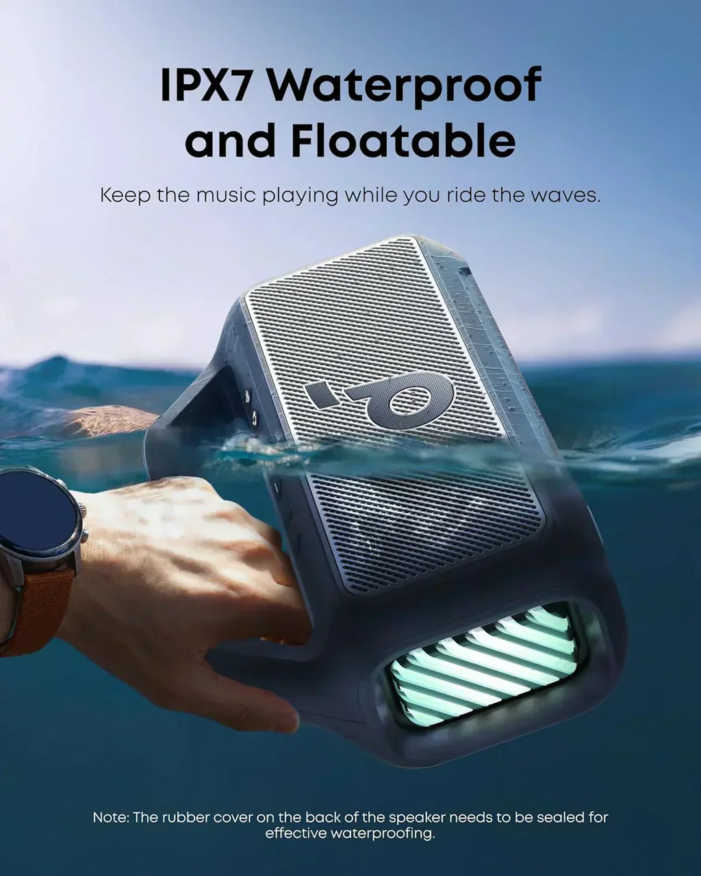 Outdoor Speaker 80W Subwoofer BassUp 2.0 24H Playtime IPX7 Waterproof Floatable RGB Lights