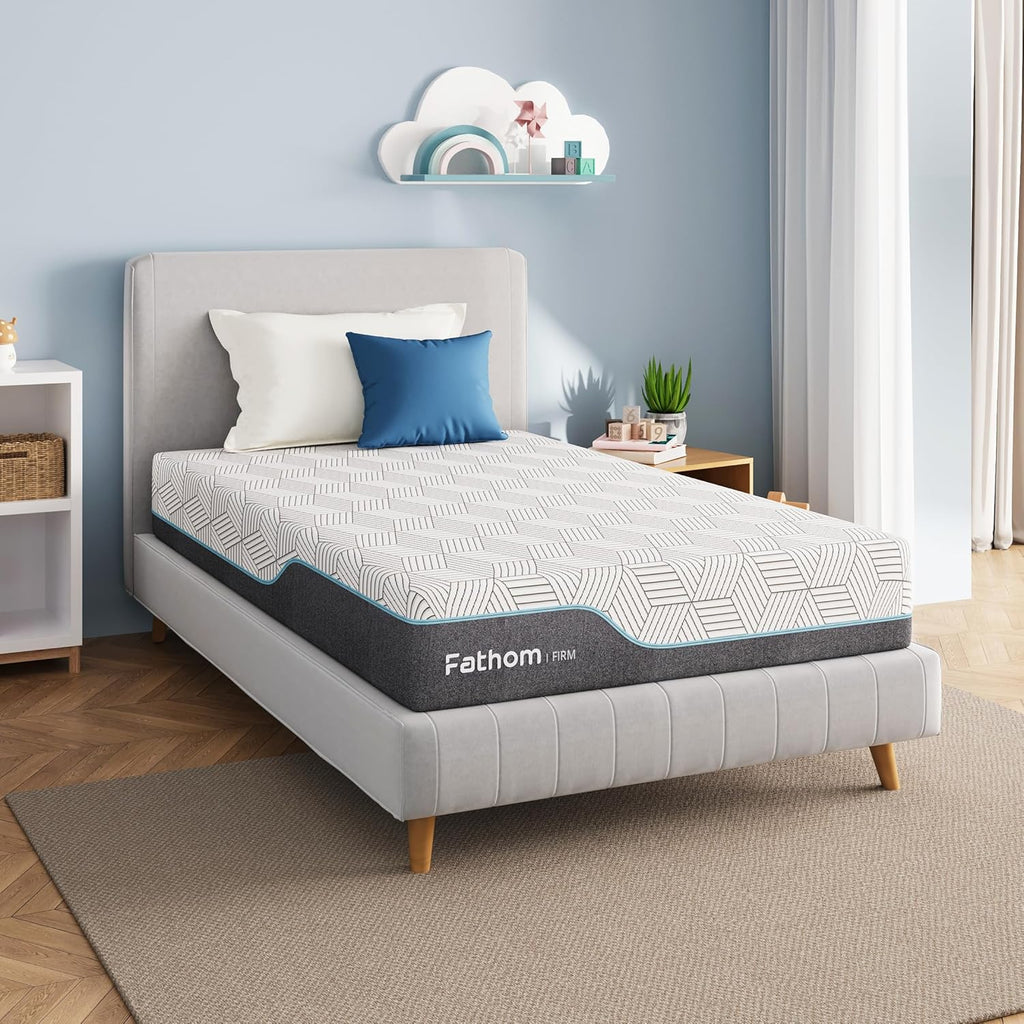 FATHOM Medium Queen Mattress 12 Inch Memory Foam Mattress Queen Size Bed in a Box for Back Pain Relief and Cool Sleep with Gel Foam and Removeable Fiberglass Free Cover, CertiPUR-US Certified