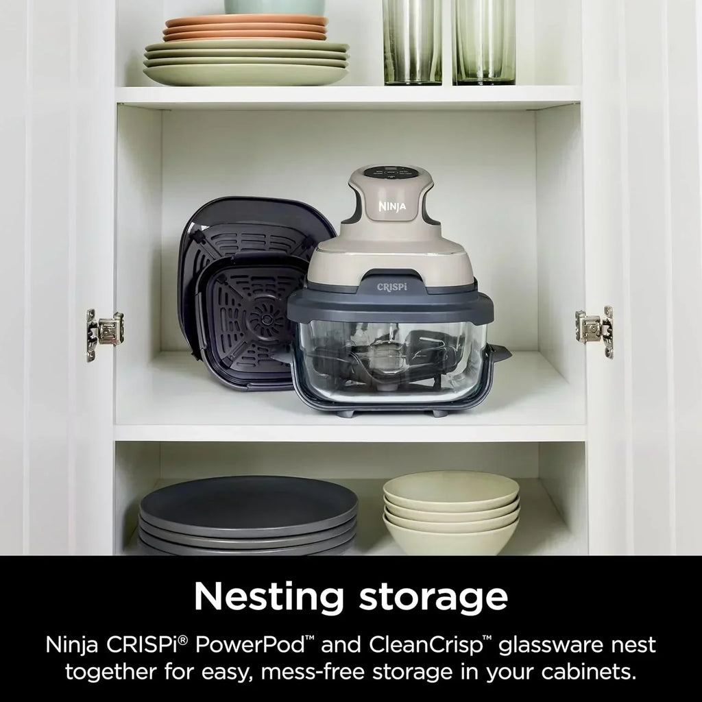 Ninja Crispi 4 in 1 Portable Glass Air Fryer Cooking System 4QT 6 Cup TempWare Glass Containers