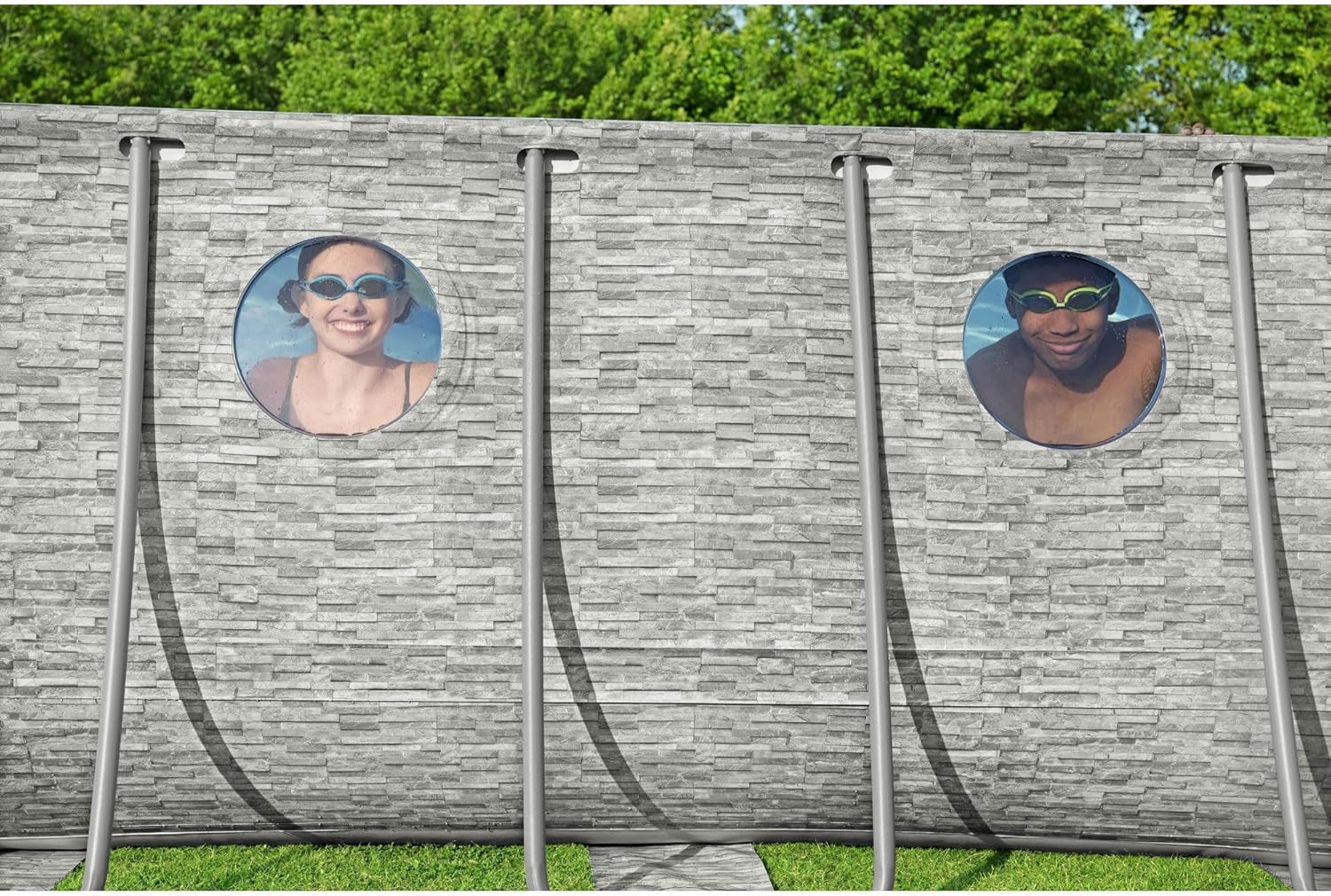 Power Steel Swim Vista Series II 14' x 8' 2 x 39.5 Above Ground Outdoor Swimming Pool Set