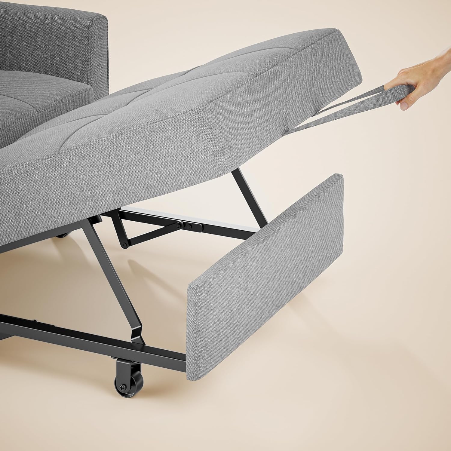 Sofa Bed Chair 3 in 1 Convertible Pullout Single Sleeper Chair Bed Spacious Multifunctional Sofa
