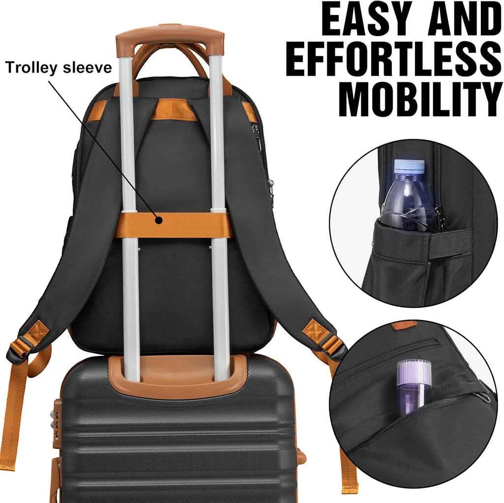 LONG VACATION 6 Piece Luggage Set Carry on Suitcase with ABS+PC hardshell, Spinner Wheels & YKK Zipper TSA Lock