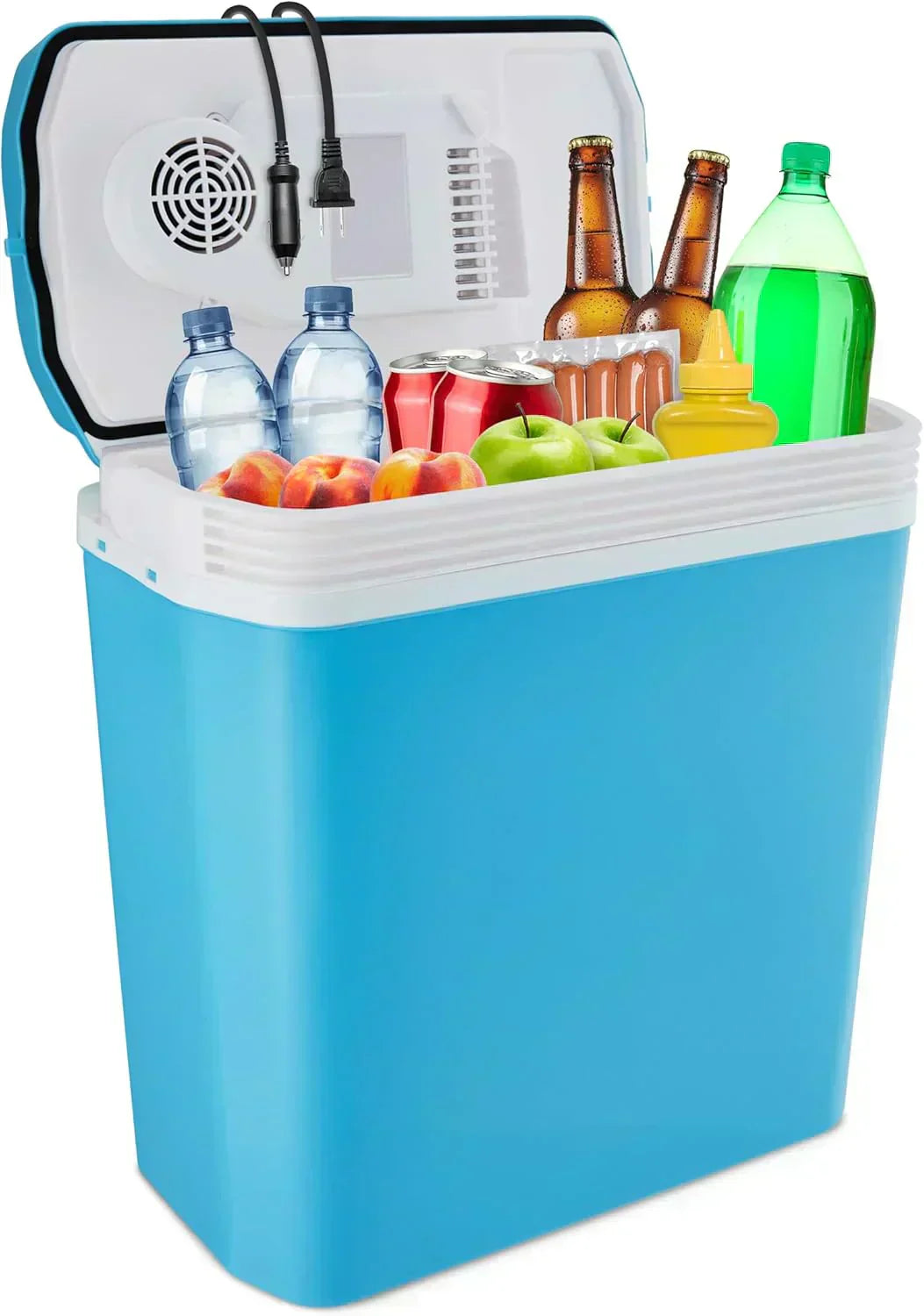 Electric Cooler & Warmer with Handle 24 L Portable Thermoelectric Fridge for Vehicles Trucks