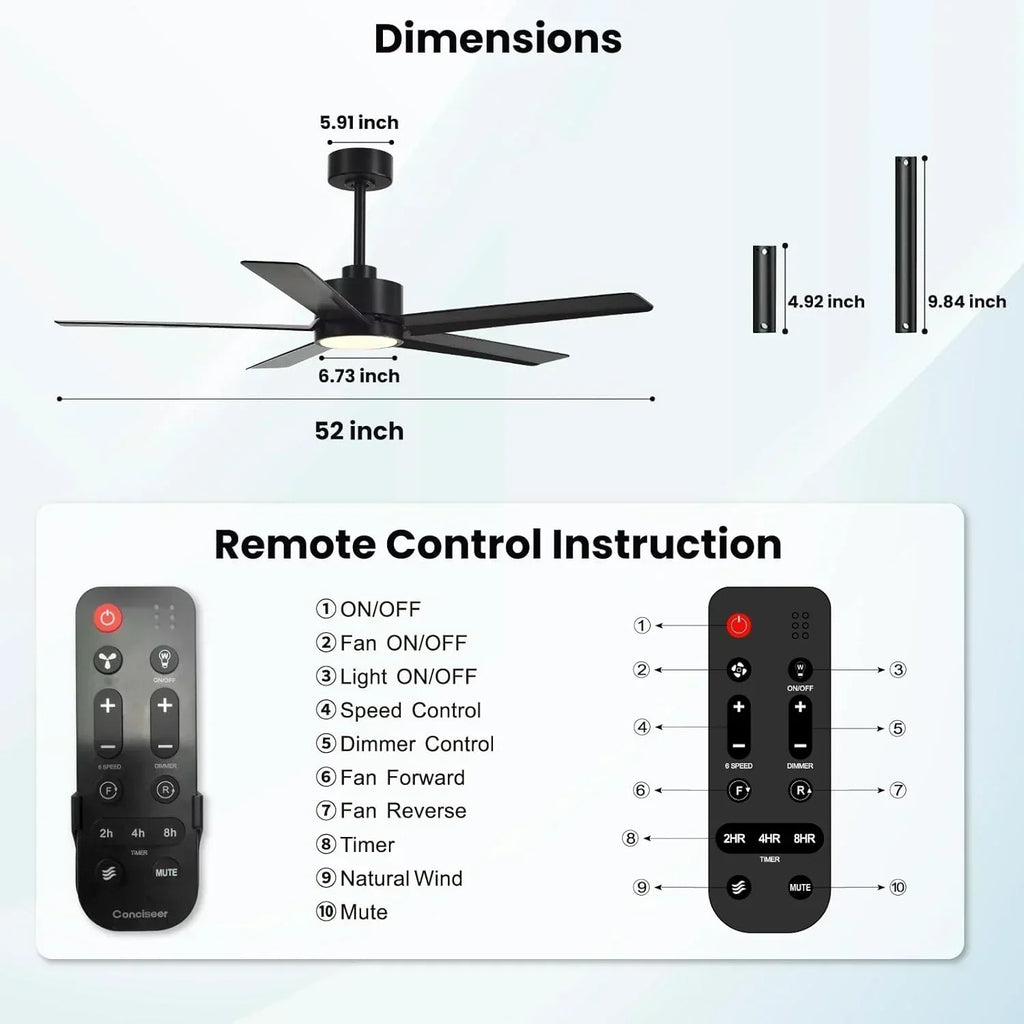 Modern ceiling fan 72 inch bedroom living room library cafe outdoor/industrial