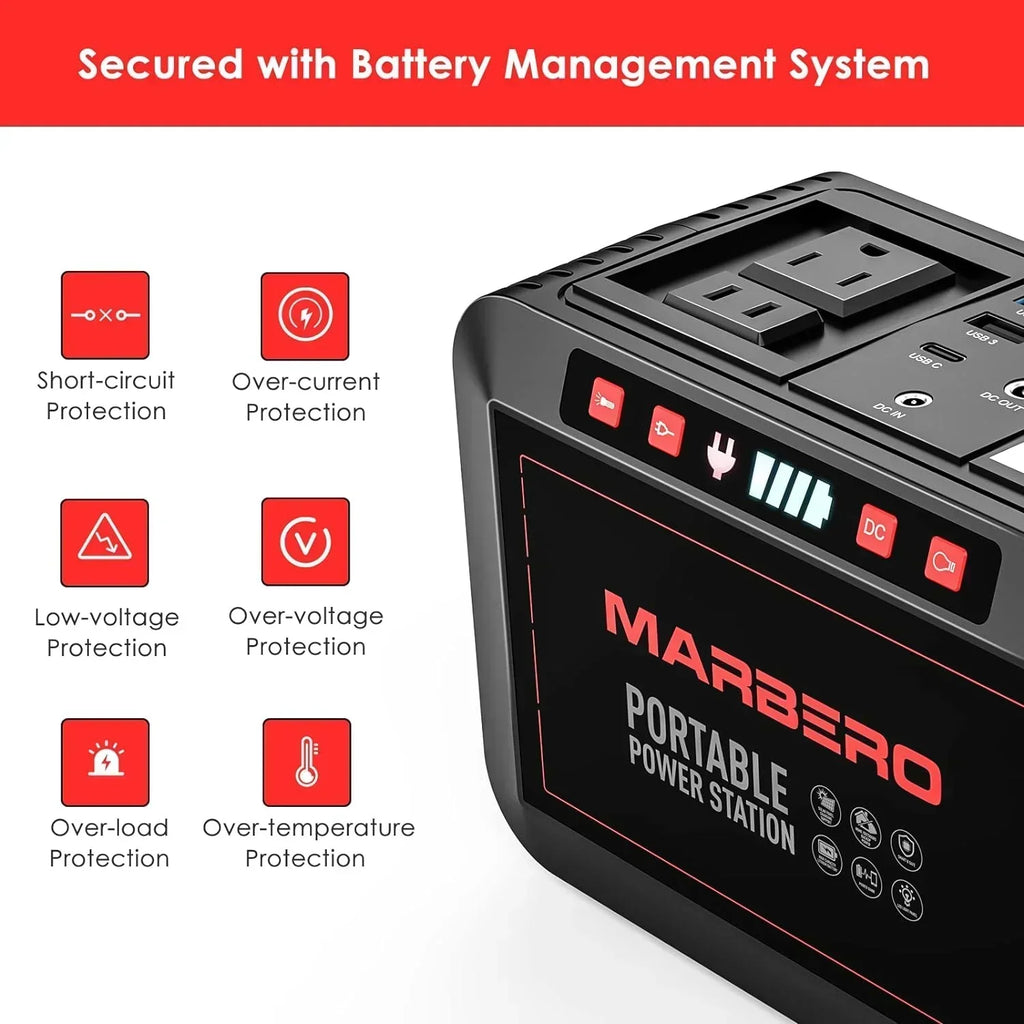 Portable Power Station 88Wh Camping Lithium Battery Solar Generator Fast Charging Power Bank