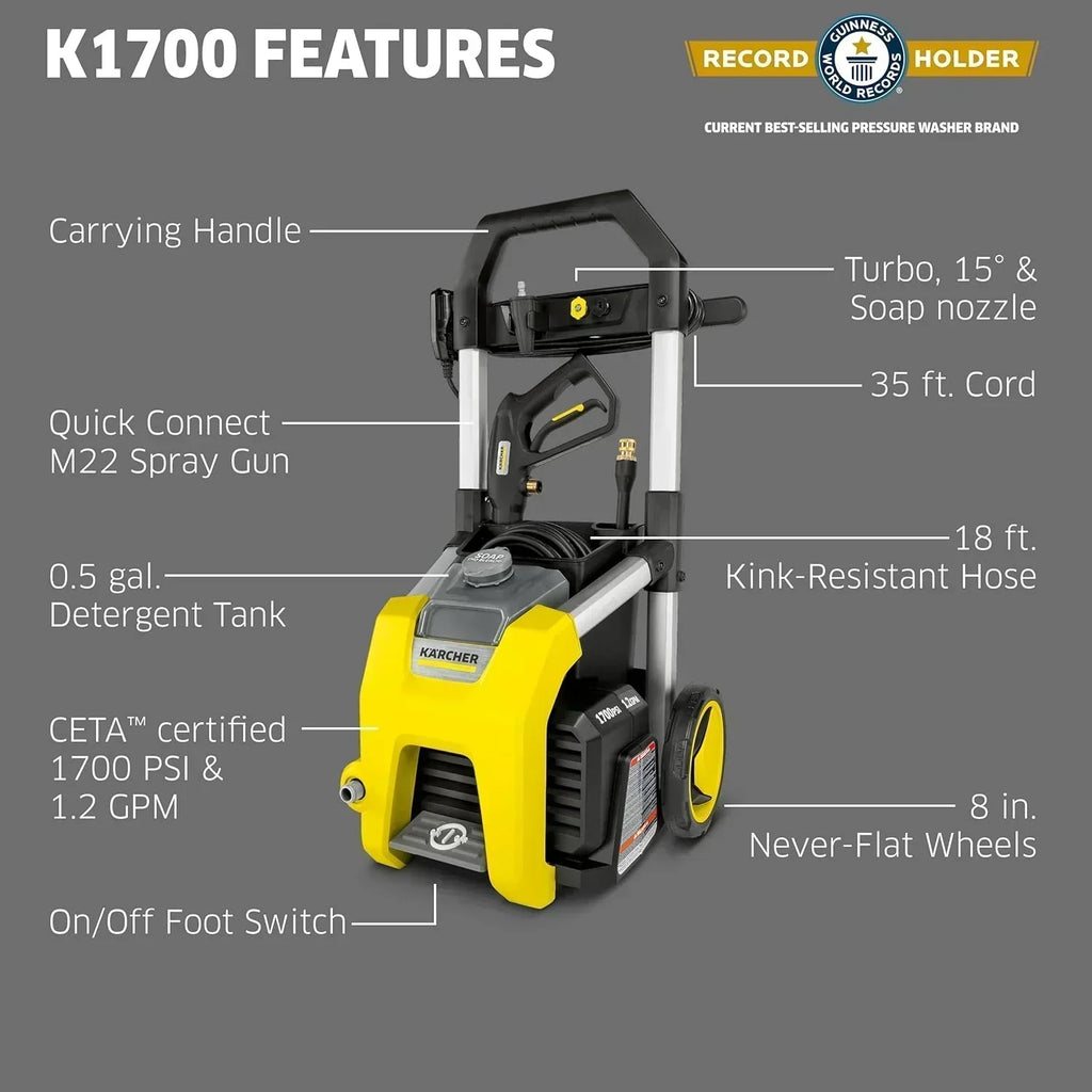 Kärcher Pressure Washer K1700 3 nozzles detergent box