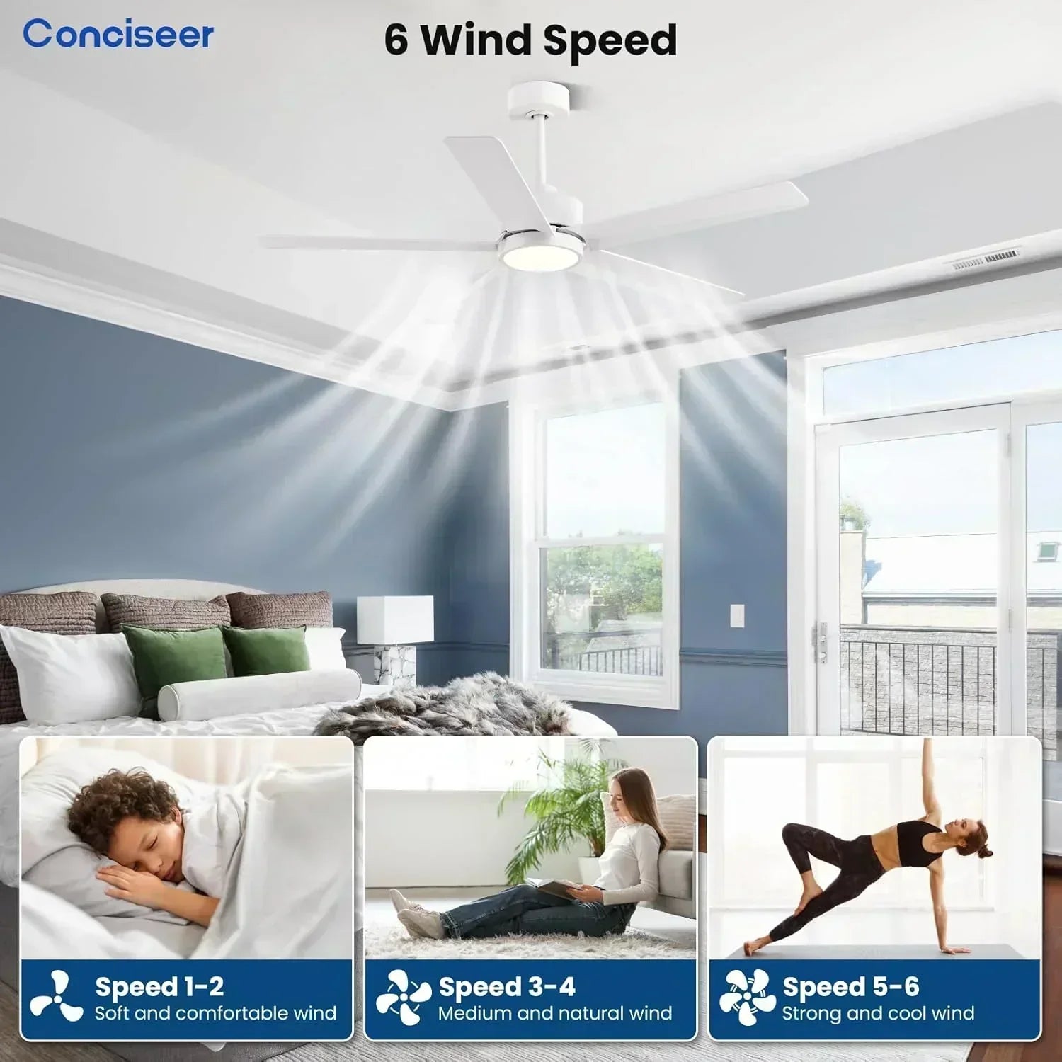 Modern ceiling fan 72 inch bedroom living room library cafe outdoor/industrial